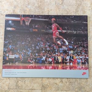 Vintage Michael Jordan Chicago Bulls Poster Plak NBA Slam Dunk Contest Nike